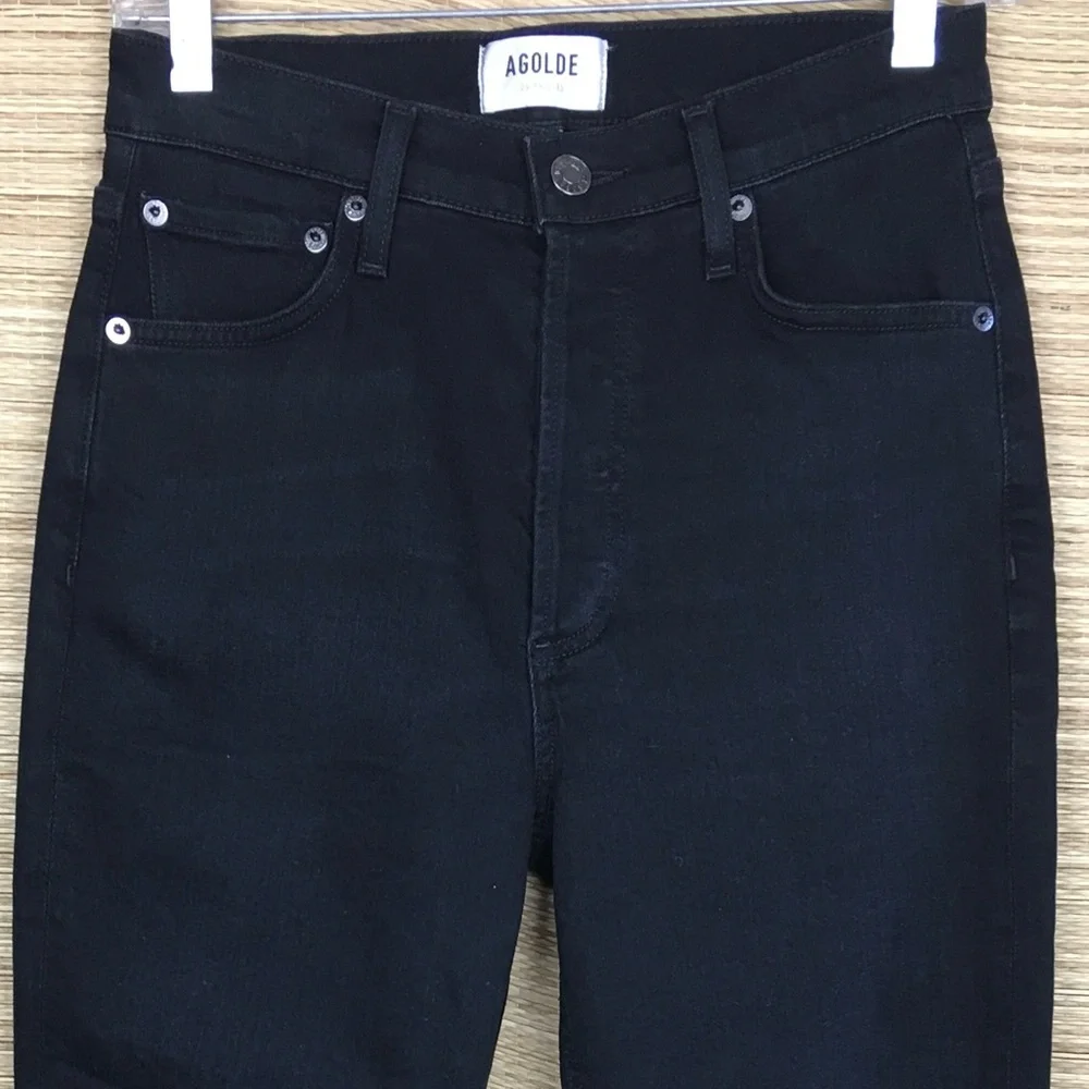 AGOLDE Nico High Rise Slim Jeans In Black Wash Size 26 - Picture 6 of 11
